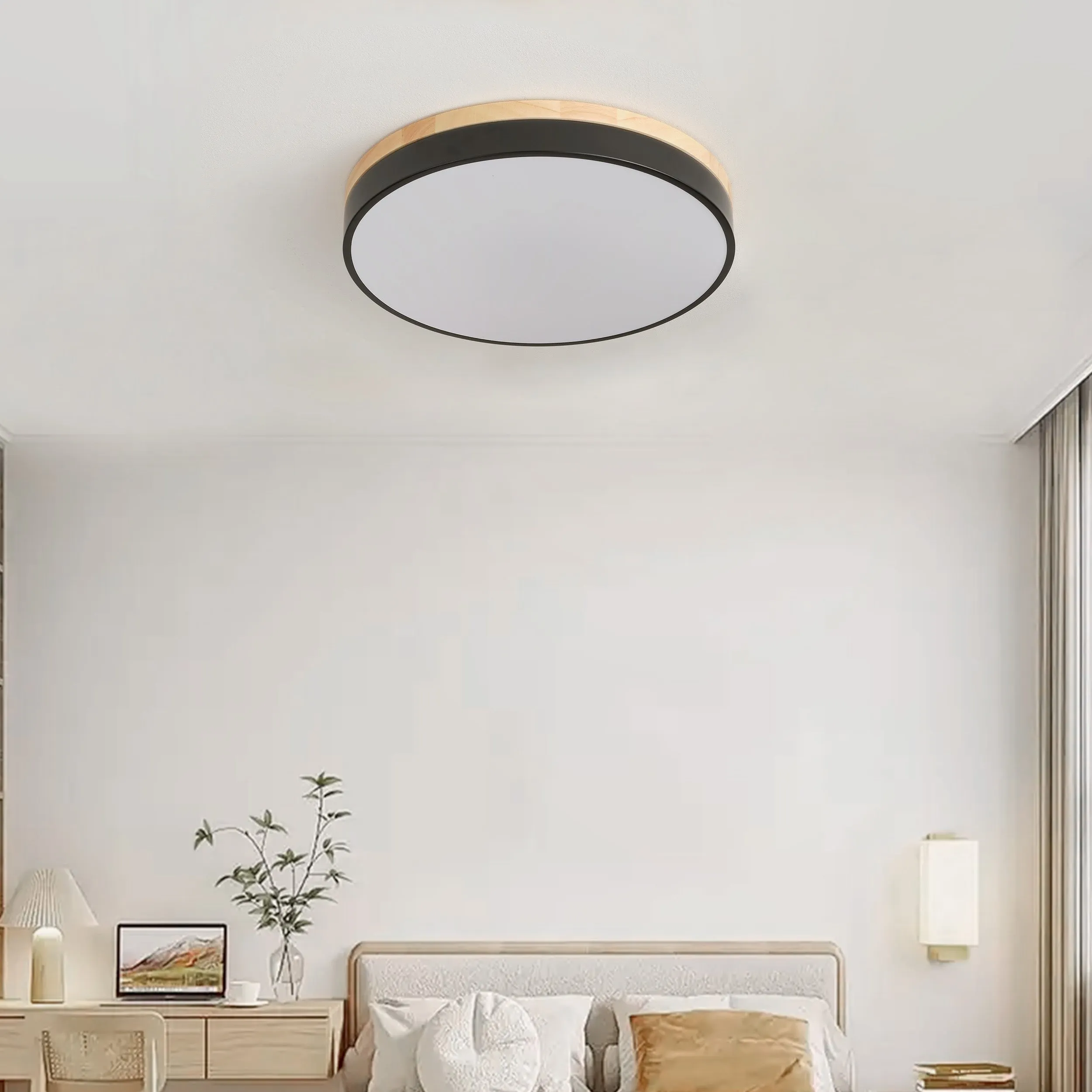 1-Light PS Diffuser Board Rounded Shape LED Flush Mount Lighting