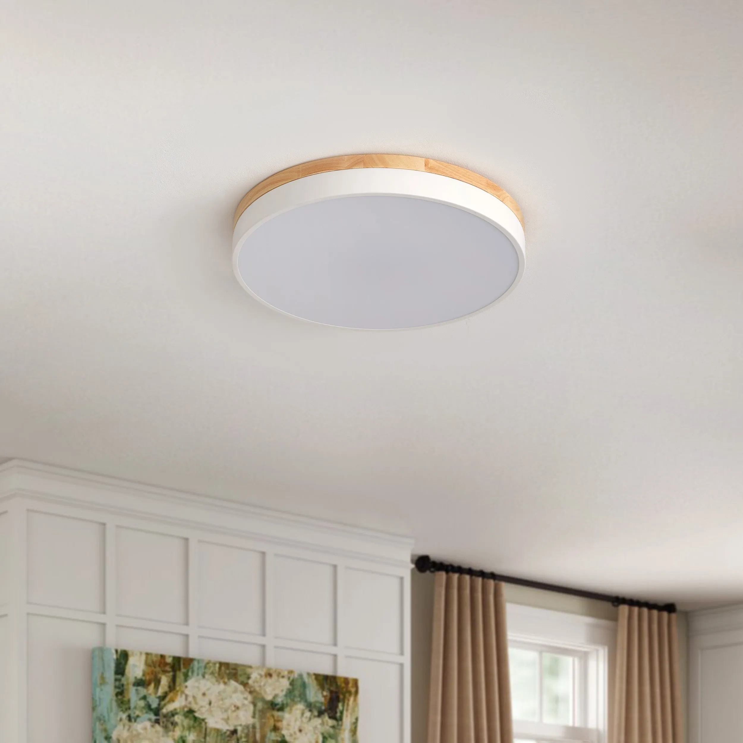 1-Light PS Diffuser Board Rounded Shape LED Flush Mount Lighting