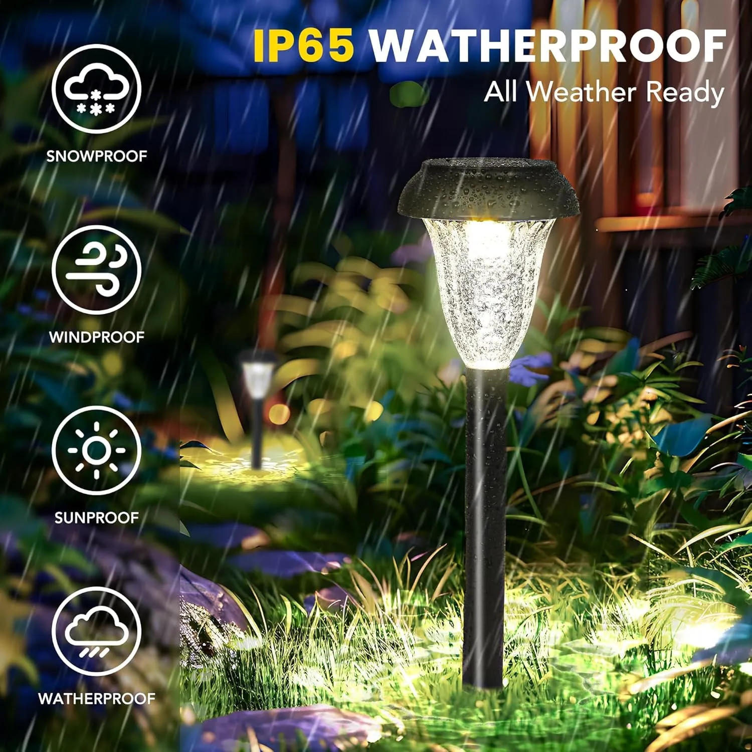 12 Pack Solar Lights Outdoor Waterproof, Cool White Pathway Lights Solar Powered, Landscape Lighting, Solar Grden Lights for Decor, Patio, Garden, Yard, Pathways, Walkways