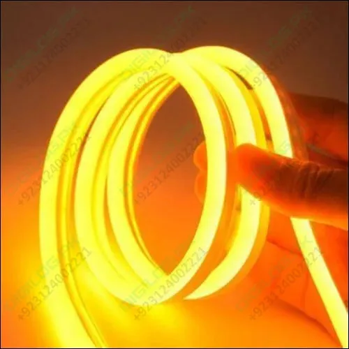 12v Yellow Neon Flexible Strip Light 1m Waterproof Smd 5050 Rope String Silicone Lamp Outdoor Lighting