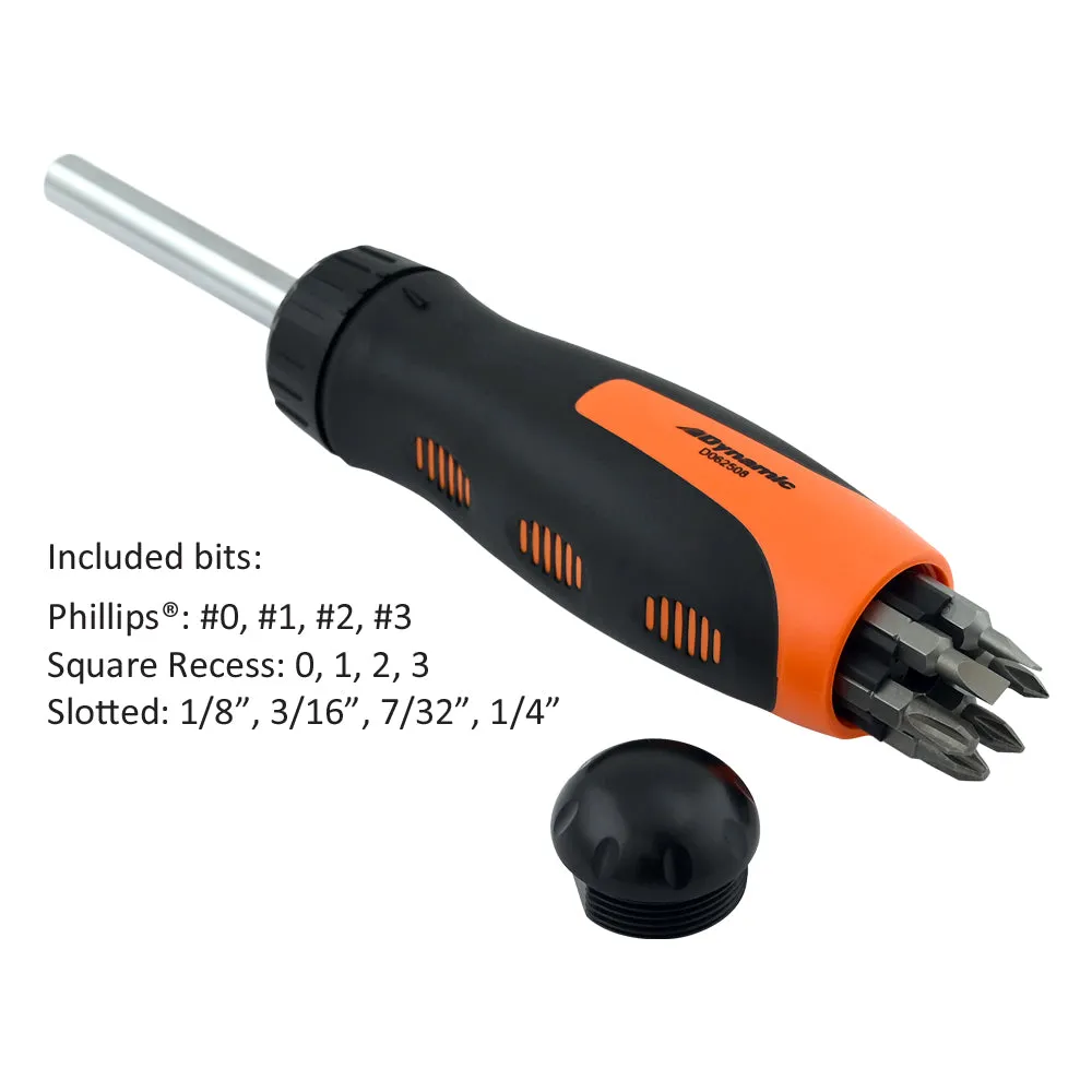 13 Piece Ratcheting Screwdriver Set, 12 Bits