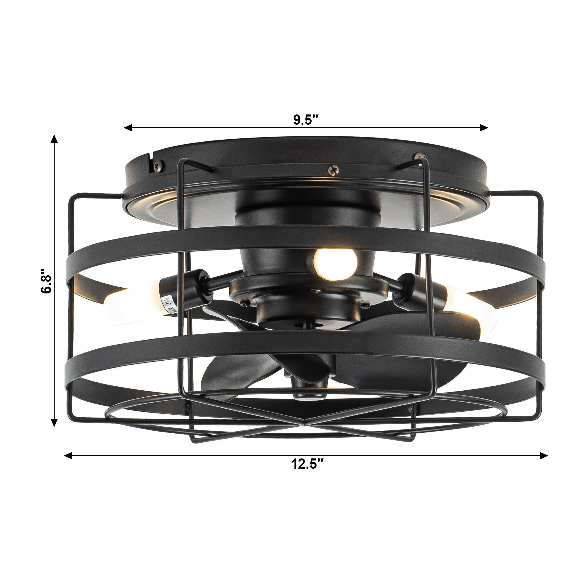 13" Madurai Farmhouse Flush Mount Reversible Ceiling Fan with Lighting and Remote Control