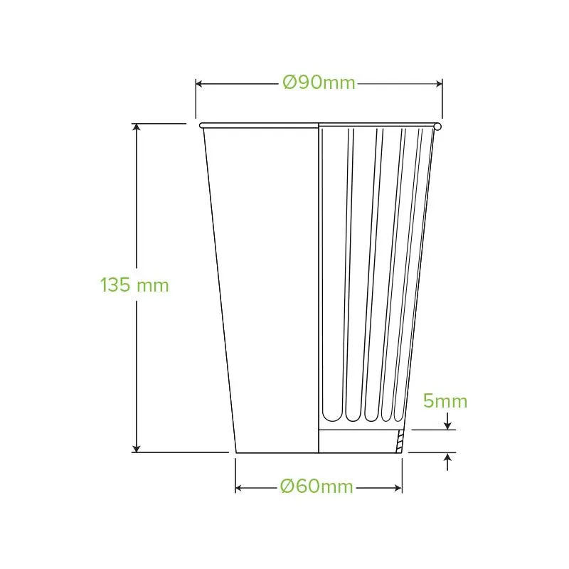 16oz/460mL (90mm) Leaf Double Wall BioCup - 600pcs/ctn