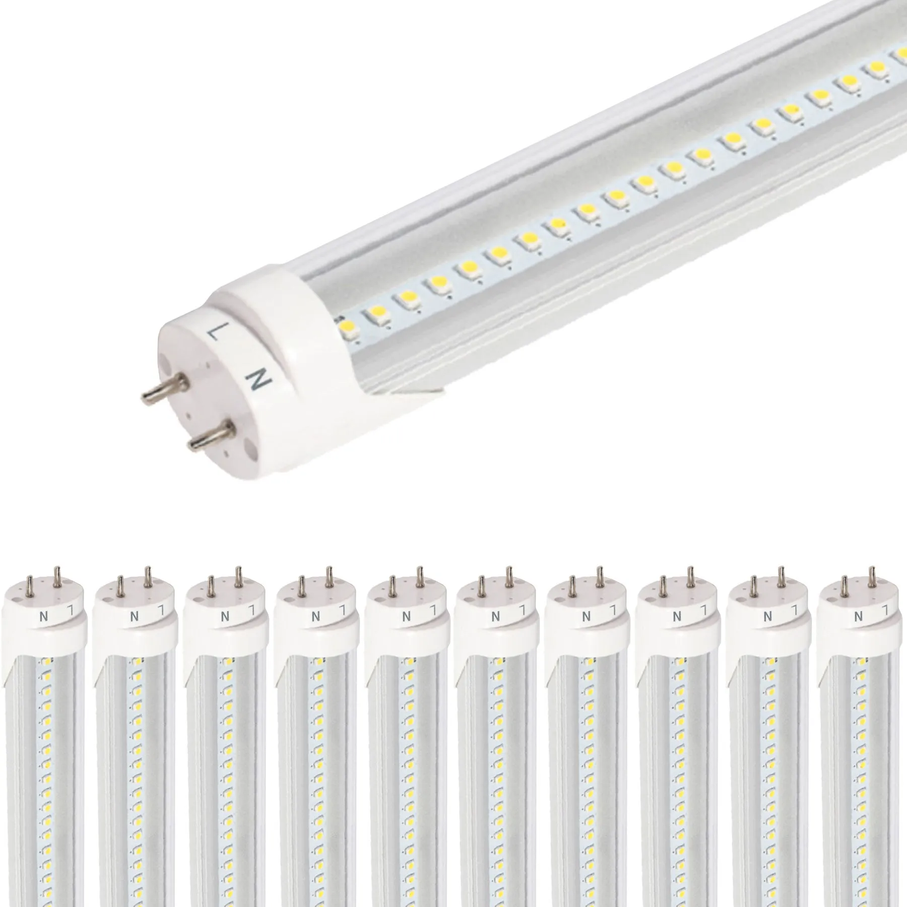 18-Watt T8 Ballast Bypass 4-Foot T8 2340 Lumens Clear LED Light Bulb Tube