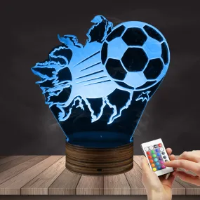 1Piece 3D Football Night Lamp Bursting Soccer 3D Optical illusion LED Lights Football Fans Decorative Lighting Glowing Led Lamp