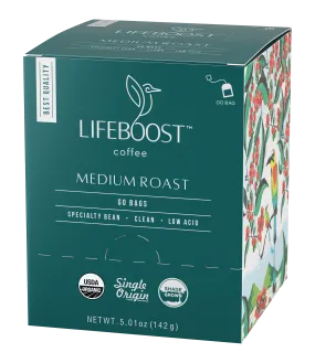 1x Medium Roast Lifeboost Go Bags -10 bags