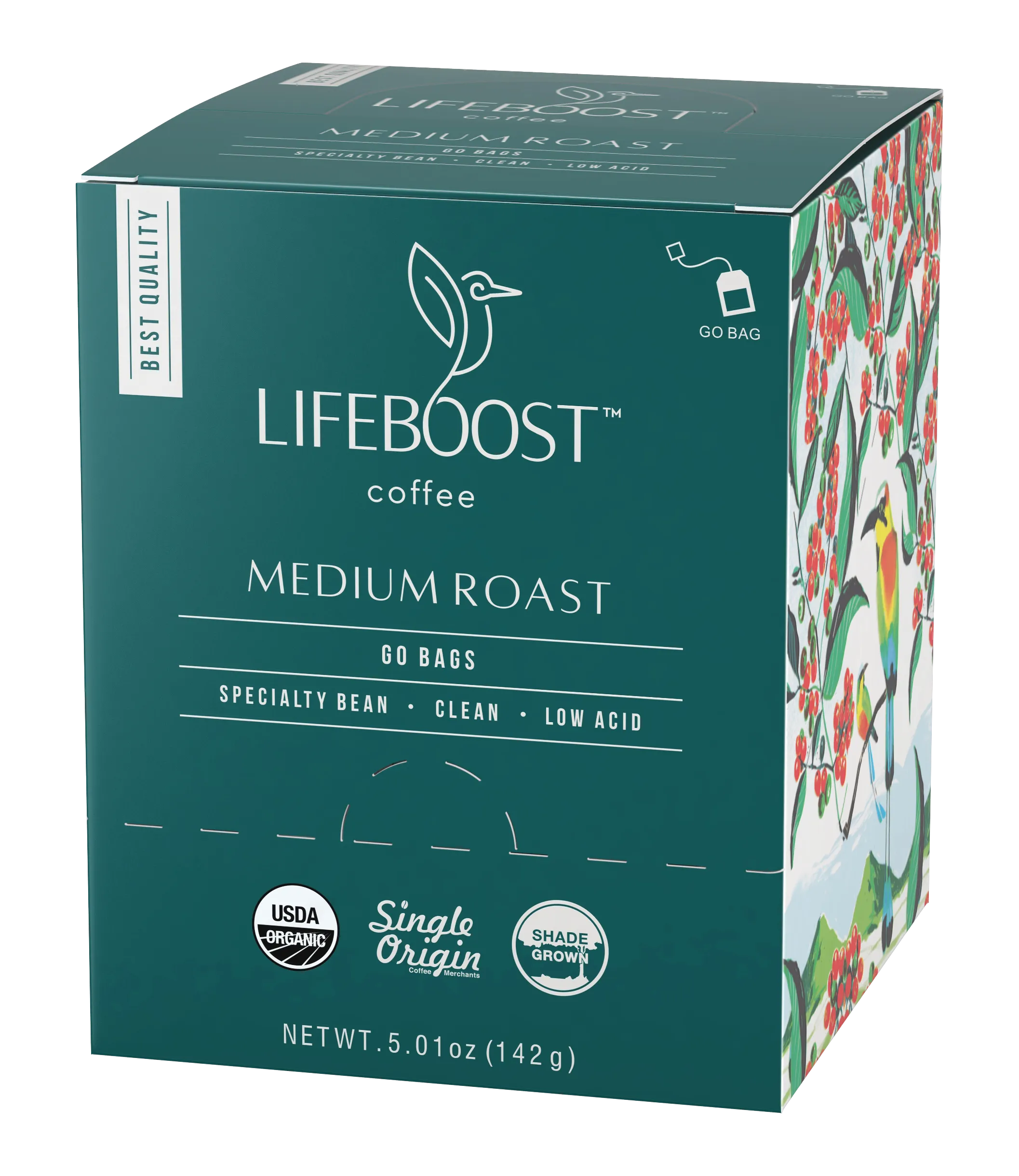 1x Medium Roast Lifeboost Go Bags -10 bags