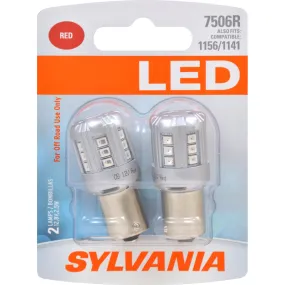 2-PK SYLVANIA 7506 Red LED Automotive Bulb