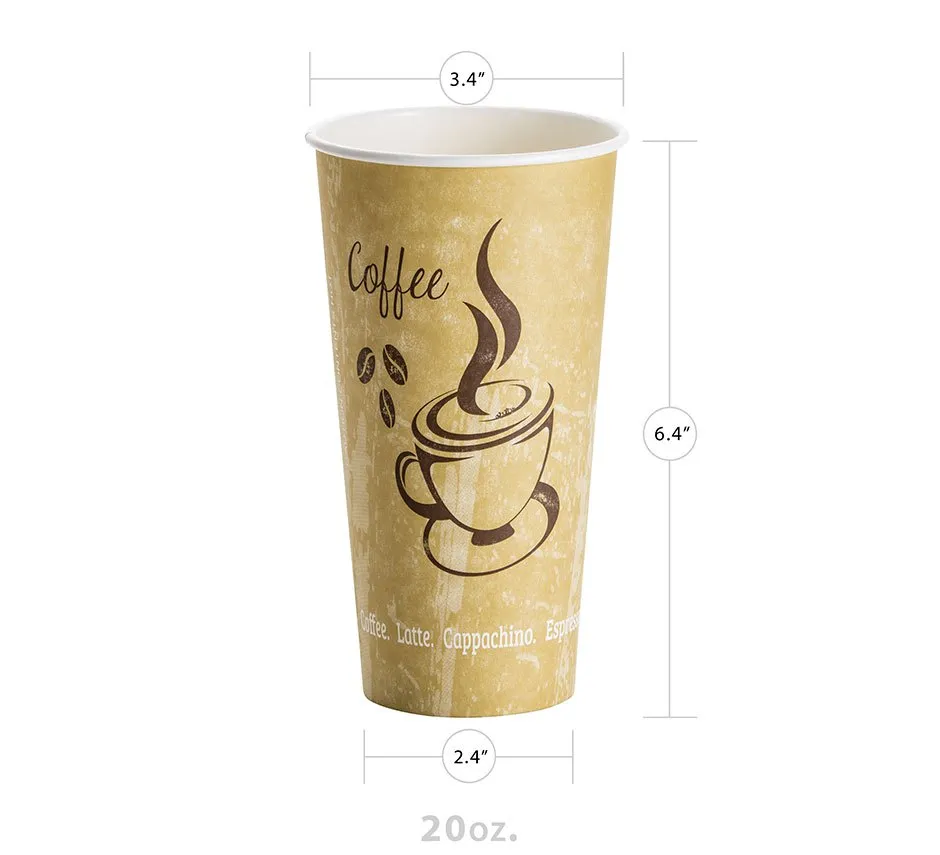 20oz Paper Hot Cup (Classic Design) (500/CS)