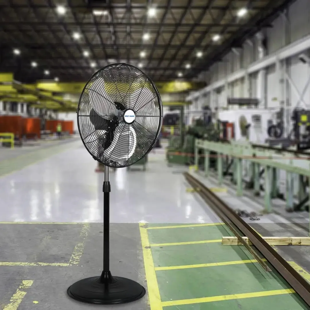 20" High Velocity Pedestal Fan, 5200 CFM 3-Speed Industrial Oscillating Stand Fan with Aluminum Blades, Heavy Duty Standing Shop Fan