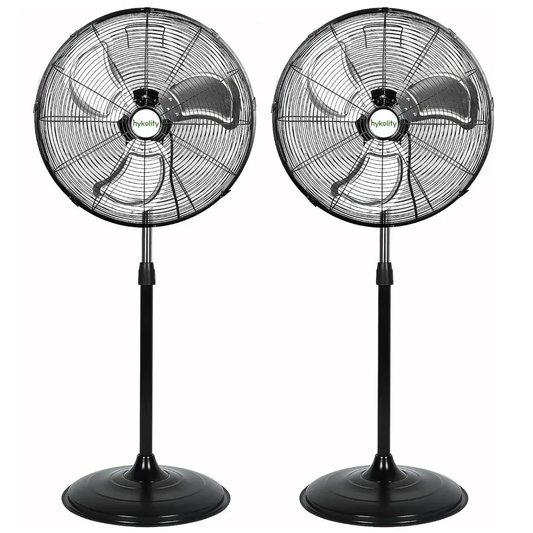 20" High Velocity Pedestal Fan, 5200 CFM 3-Speed Industrial Oscillating Stand Fan with Aluminum Blades, Heavy Duty Standing Shop Fan