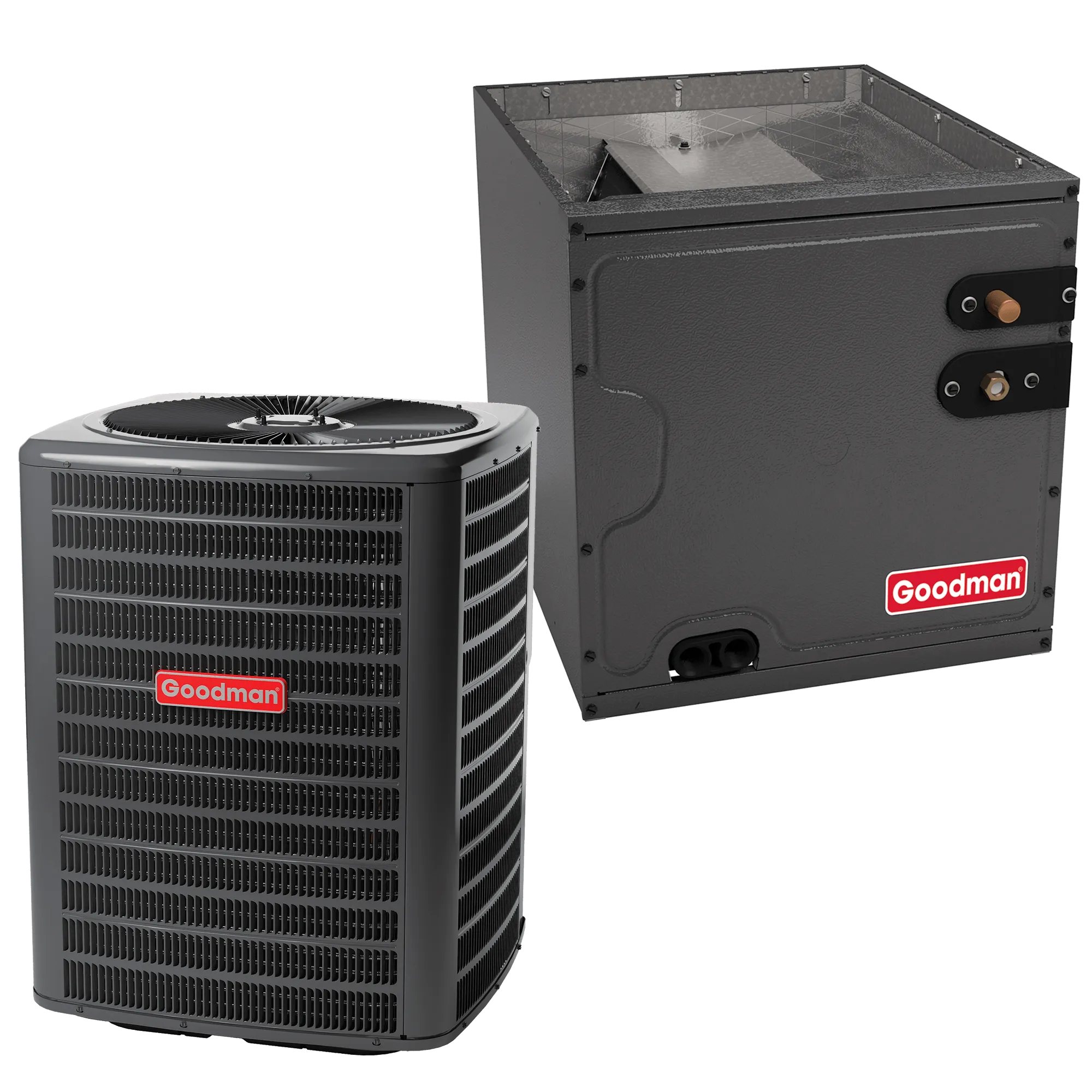 2.5 Ton 14.3 SEER2 R-32 Goodman Multi-family Air Conditioner   Vertical Coil 26" Height 21" Width Upflow/Downflow Installation