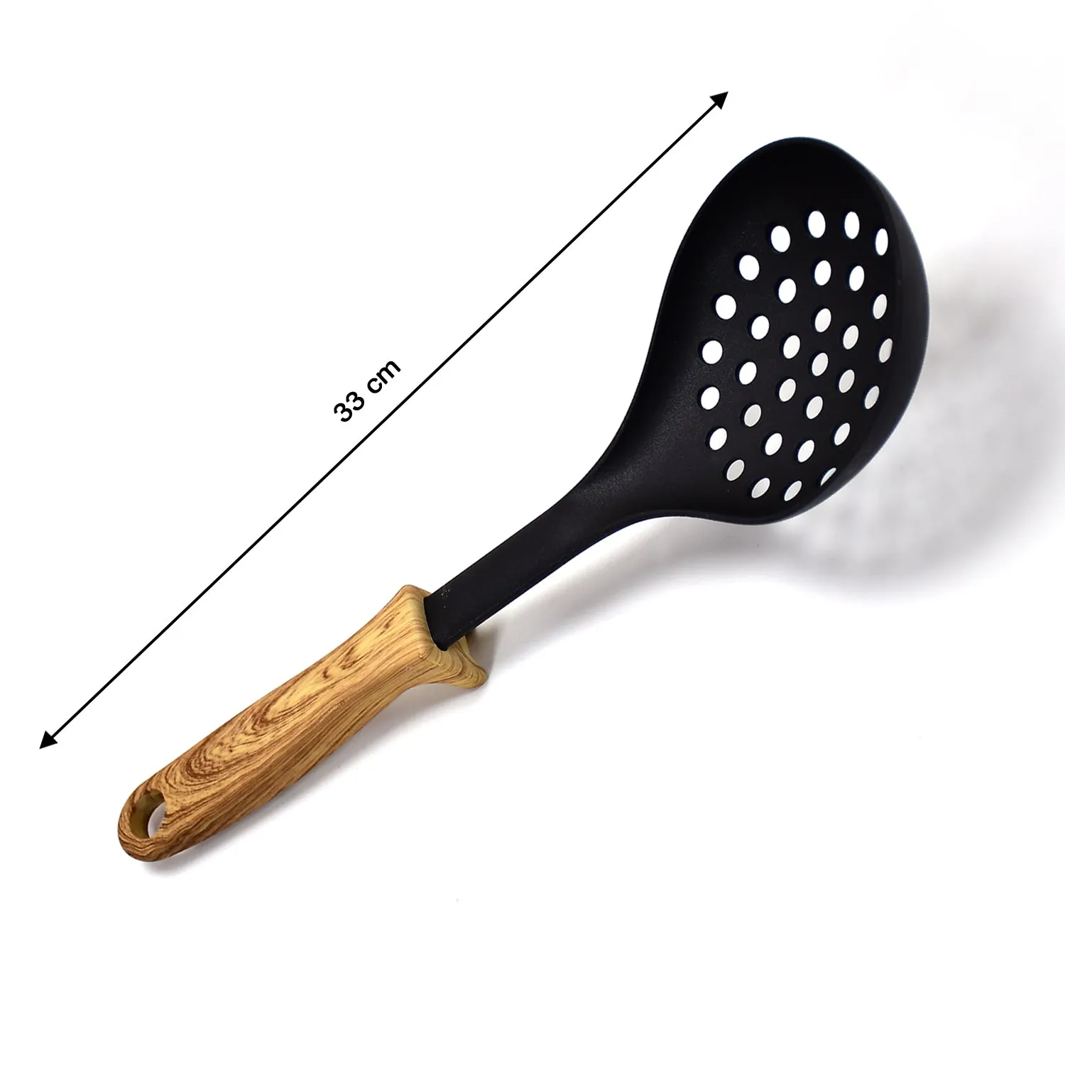 2589 Wooden Handle Design Silicone Kitchenware Non-stick Cookware Cooking Shovel Spoon Slotted Shovel Kitchen Utensils with Storage Bucket