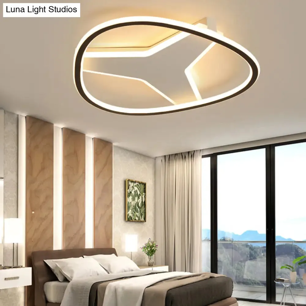 3-Star Flush Mount LED Ceiling Light in White for Bathrooms