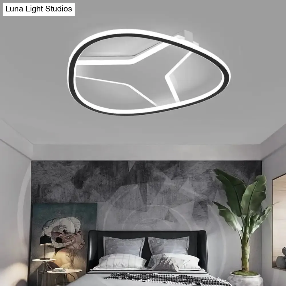 3-Star Flush Mount LED Ceiling Light in White for Bathrooms