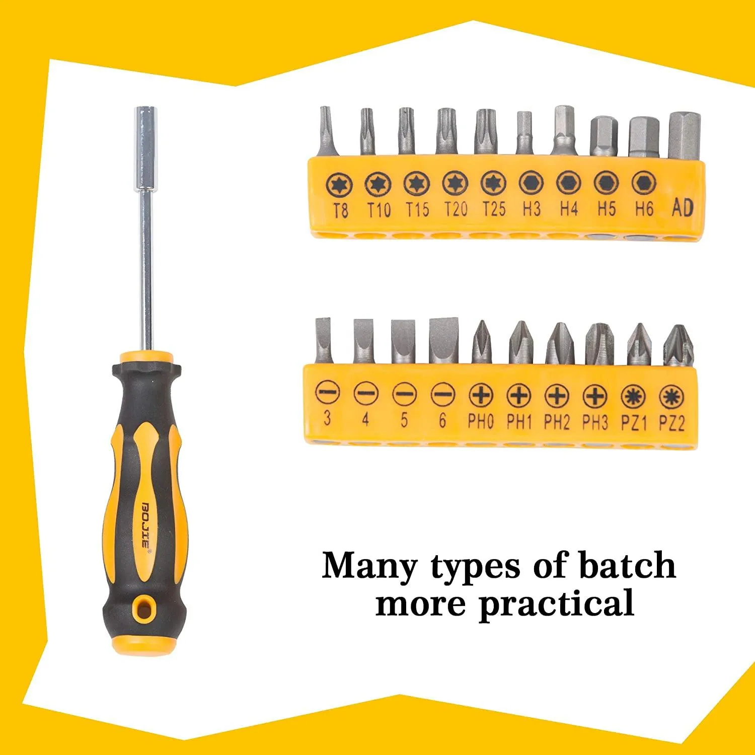 32-Piece Professional Screwdriver Set: Versatile Multi-Purpose Kit with Bits, Sockets, and Portable Box for Household Repairs and Extensions