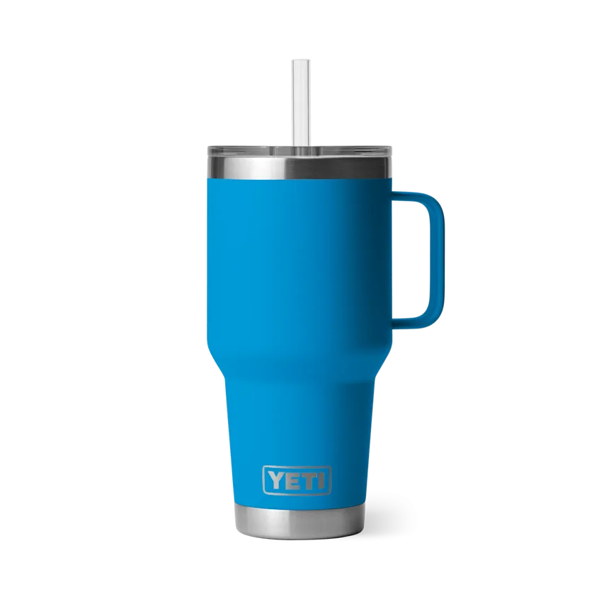 35 oz. / 1L Straw Mug w/ Straw Lid - Big Wave Blue