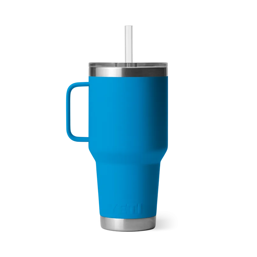 35 oz. / 1L Straw Mug w/ Straw Lid - Big Wave Blue