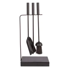 4pc Black 'Goodwood' Fireside Companion Set - By Hammer & Tongs