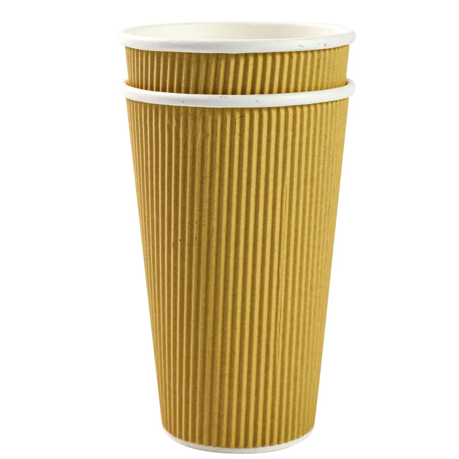 500ml Ripple Paper Coffee Cups Kraft Brown 5pack