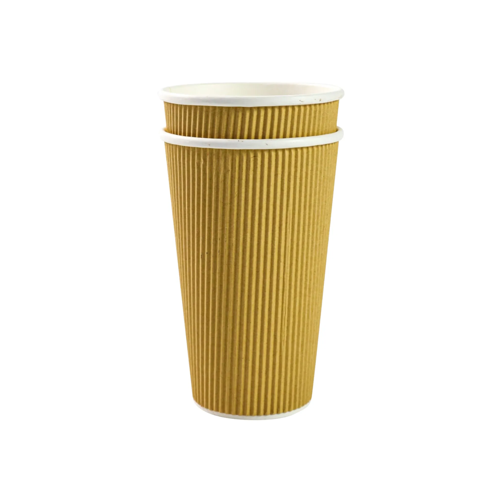 500ml Ripple Paper Coffee Cups Kraft Brown 5pack