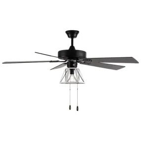 52"W Mabel White and Black Ceiling Fan with LED Light Kit