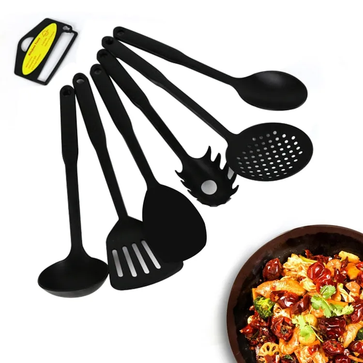 6 pcs Plastic Kitchenware culinary Nonstick Cookware Set Kitchen Tools shovel Colander Spatula Spoon Spaghetti Tools Cooking Set