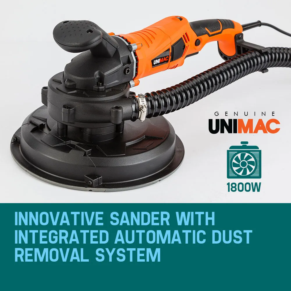 6-Speed 1800W Drywall Sander Vacuum System, 12 Discs - UNIMAC