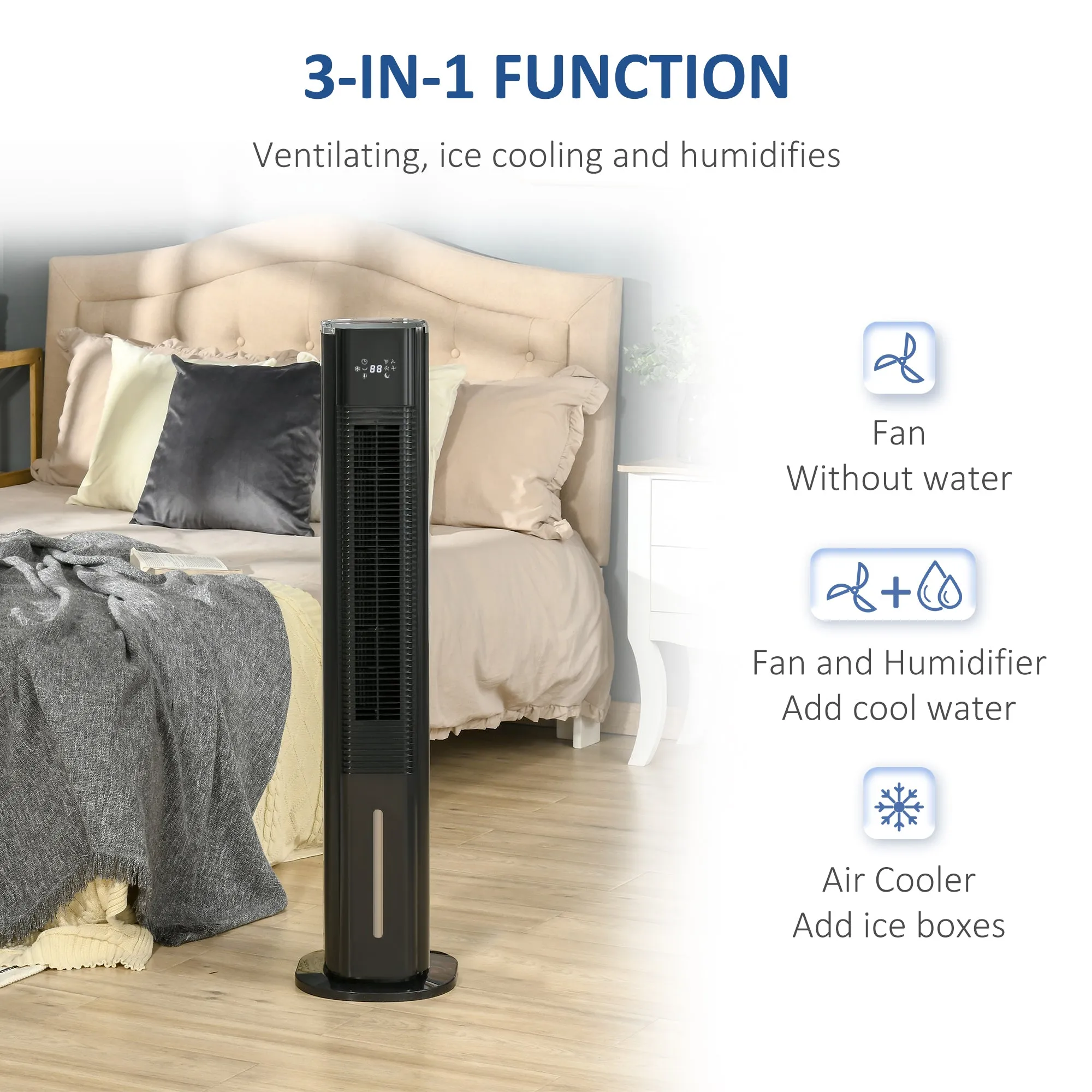 6L Oscillating Three Speed Air Cooler With Timer & Remote Control Black