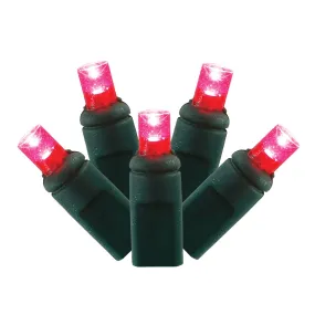 70 Magenta 5mm LED 35 ft. Green Wire Wide Angle Christmas Light Set