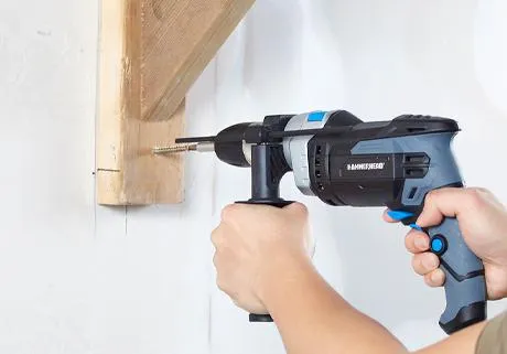 7.5-Amp 1/2 Inch Variable Speed Hammer Drill with Metal Bits and Concrete Bits