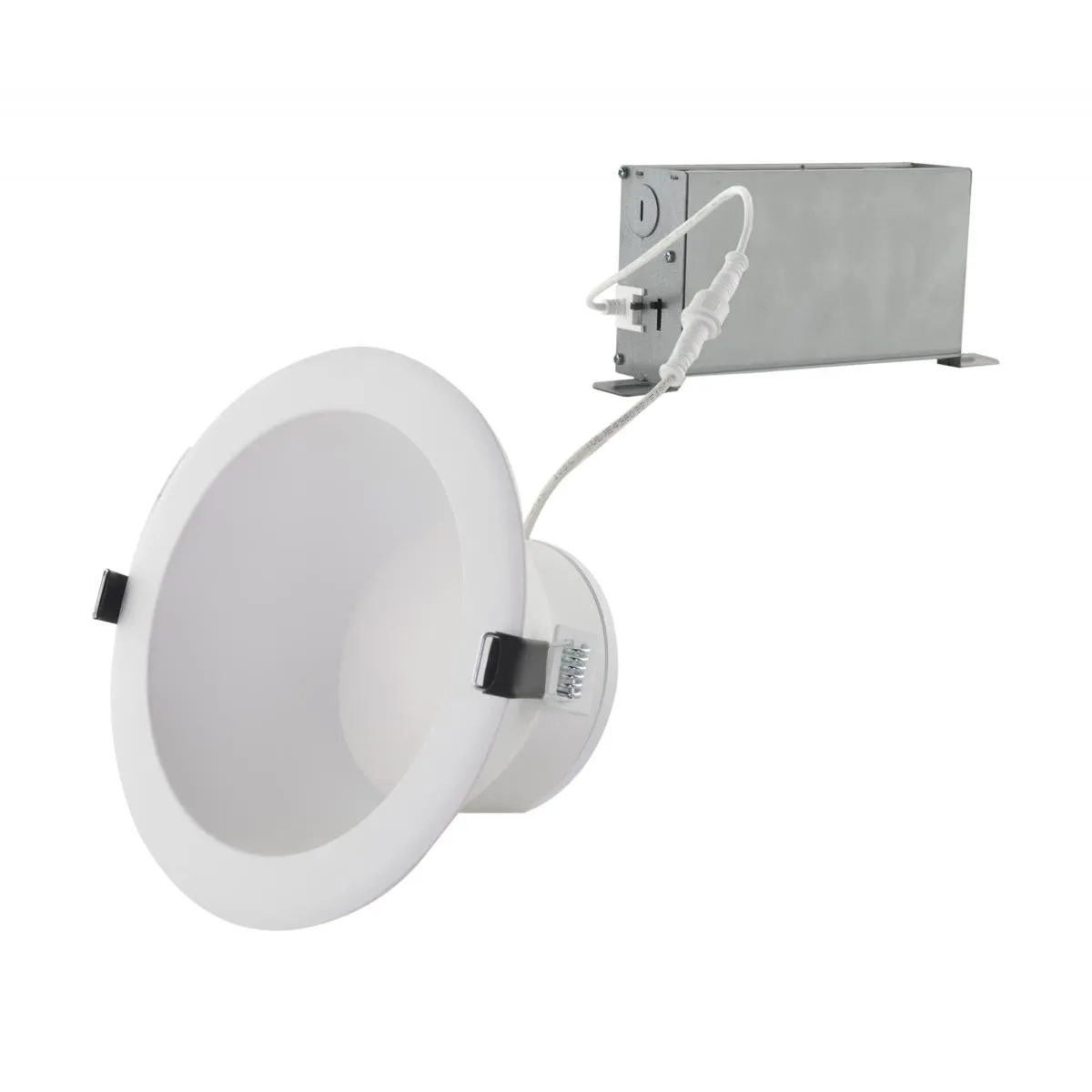 8 In. Commercial Canless LED Recessed Light, 32 Watts, 2450 Lumens, Selectable CCT, White Finish, 120-277V