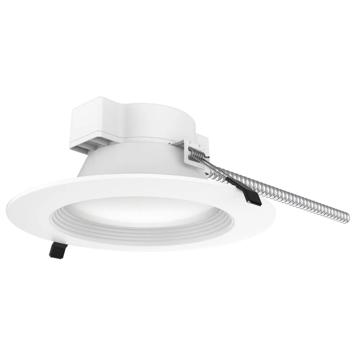 8 Inch Commercial LED Downlight, 22 Watts, 2200 Lumens, Selectable 2700K to 5000K, Baffle Trim, 120-277V