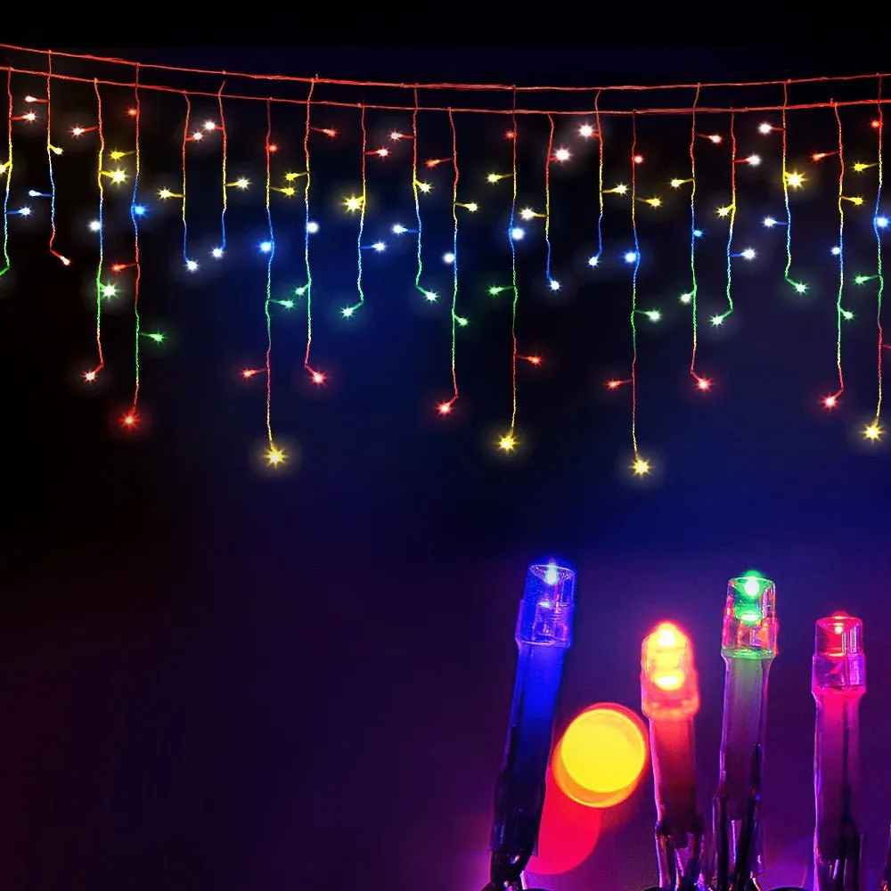 800 LED Christmas Icicle Lights Mutlicolour