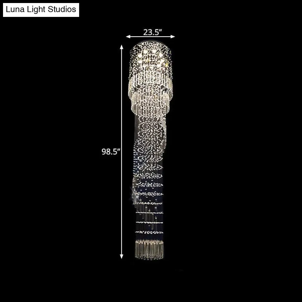 9-Head LED Pendant Lighting: Elegant Gold Crystal Cascading Multiple Hanging Lamp