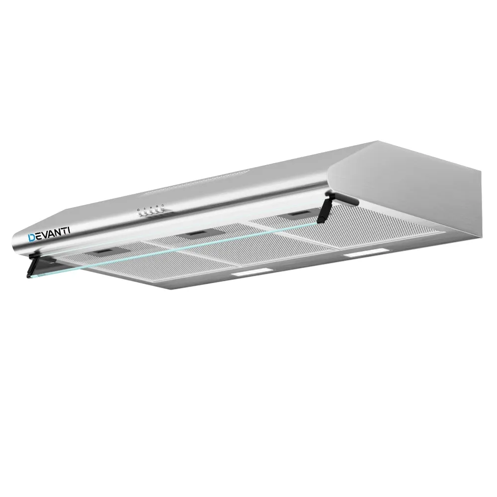 90cm Stainless Steel Range Hood, LED Lights, 3-Speed - Devanti