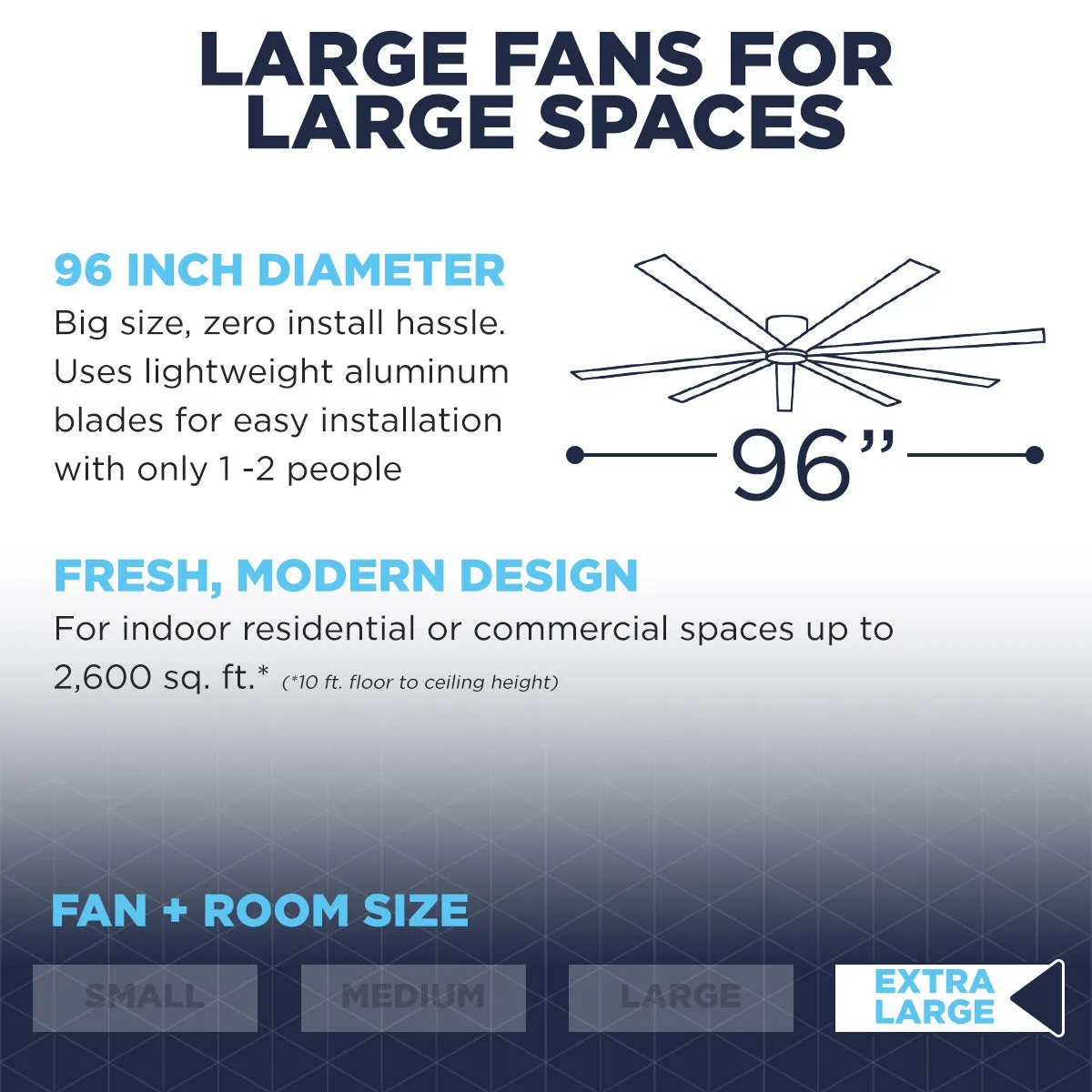 96 In. Indoor/Outdoor 6-Speed Ceiling Fan