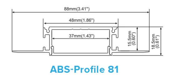 Absolume 6FT Mud in Trimless Channel Profile 80, 81, 83