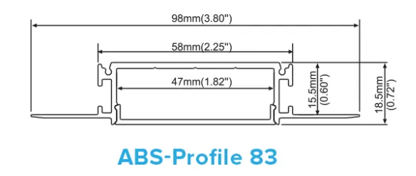 Absolume 6FT Mud in Trimless Channel Profile 80, 81, 83