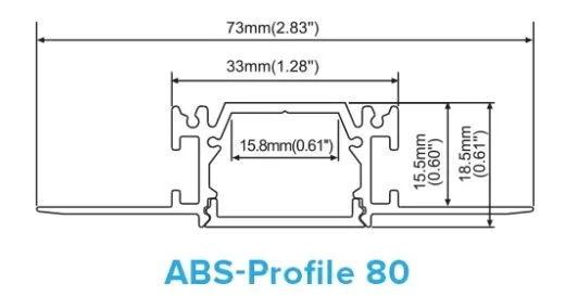 Absolume 6FT Mud in Trimless Channel Profile 80, 81, 83