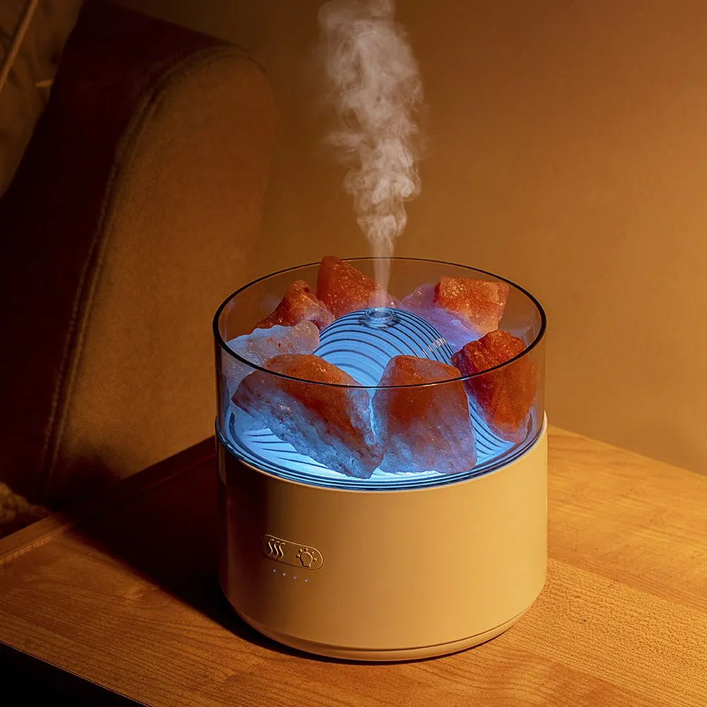 Air Humidifier Crystal Salt Lamp Aroma Diffuser Incense Machine Fogger Essential Oil Lamp Difusor Ambient Light