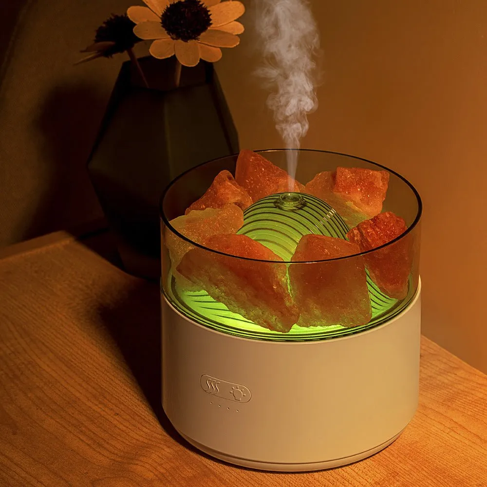 Air Humidifier Crystal Salt Lamp Aroma Diffuser Incense Machine Fogger Essential Oil Lamp Difusor Ambient Light