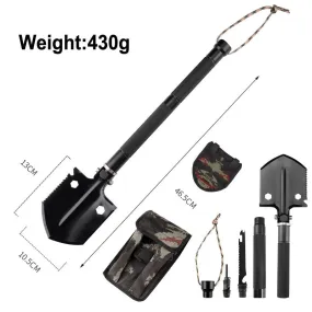 Aluminum Alloy Handle Folding Portable Multifunctional Outdoor Camping Shovel Sapphire Shovel Plus Extra Accessories