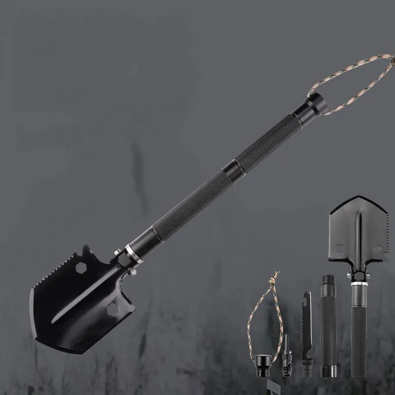 Aluminum Alloy Handle Folding Portable Multifunctional Outdoor Camping Shovel Sapphire Shovel Plus Extra Accessories