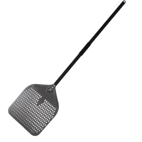 Anygleam Pizza Shovel 35 cm x 1100cm Dark Grey for Perforated Peel with Metal Handle Oven Turning Baking Accessory