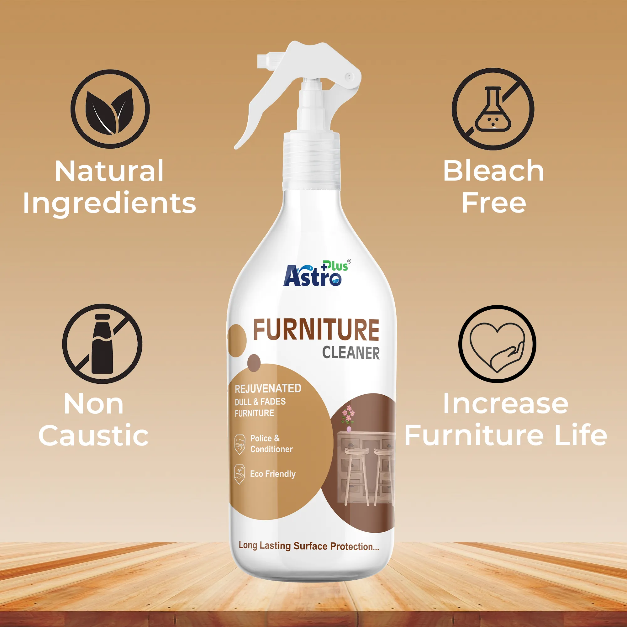 Astro Plus  Furniture Cleaner Liquid 500ml (Removes Stains And Restores Shine 500ml)