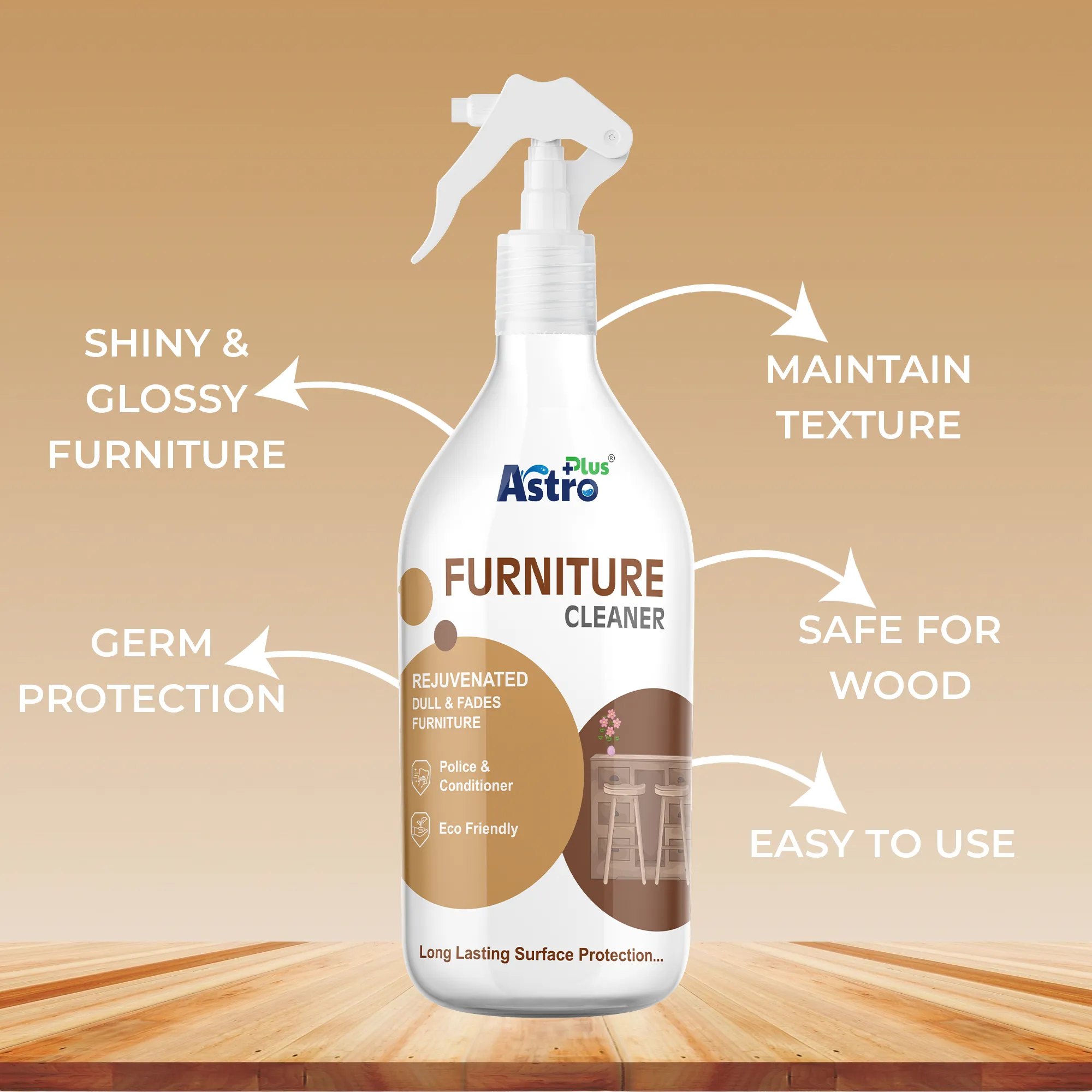 Astro Plus  Furniture Cleaner Liquid 500ml (Removes Stains And Restores Shine 500ml)