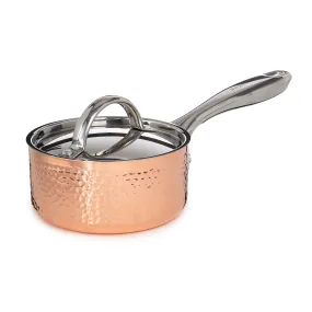 BergHOFF Vintage Tri-Ply Copper 5.5" Saucepan 1qt. with Lid, Hammered