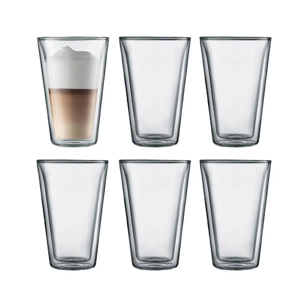 Bodum Canteen 13.5 oz Double Wall Glassware, Set of 6