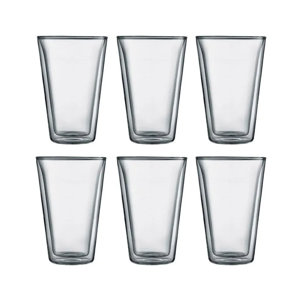 Bodum Canteen 13.5 oz Double Wall Glassware, Set of 6